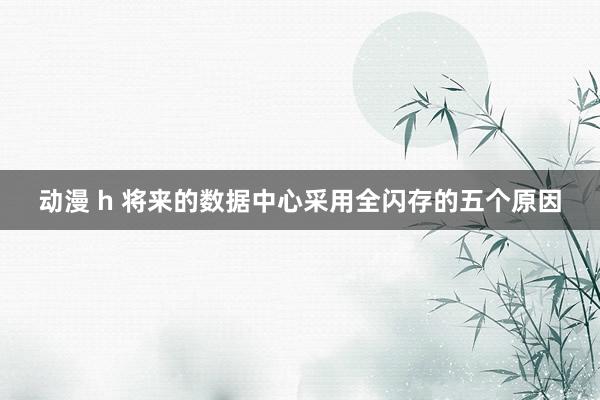 动漫 h 将来的数据中心采用全闪存的五个原因