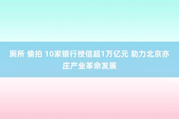 厕所 偷拍 10家银行授信超1万亿元 助力北京亦庄产业革命发展