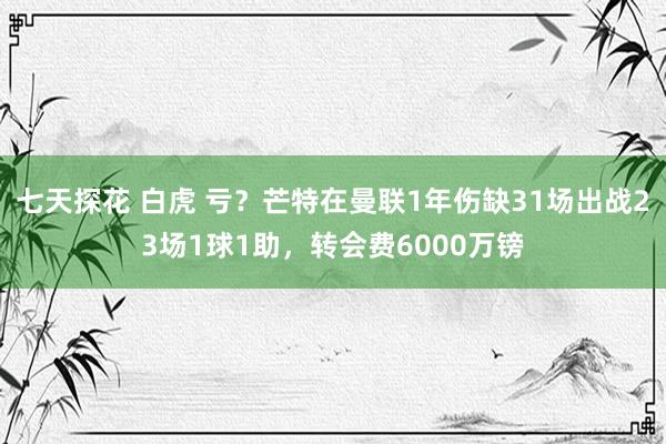 七天探花 白虎 亏？芒特在曼联1年伤缺31场出战23场1球1助，转会费6000万镑