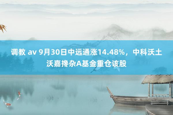 调教 av 9月30日中远通涨14.48%，中科沃土沃嘉搀杂A基金重仓该股