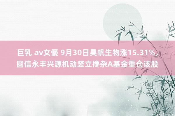 巨乳 av女優 9月30日昊帆生物涨15.31%，圆信永丰兴源机动竖立搀杂A基金重仓该股