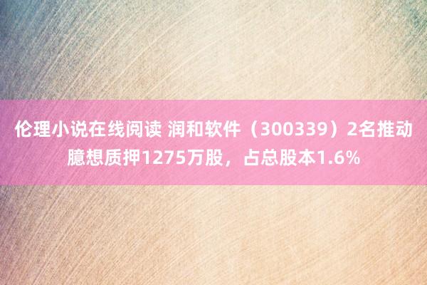 伦理小说在线阅读 润和软件（300339）2名推动臆想质押1275万股，占总股本1.6%