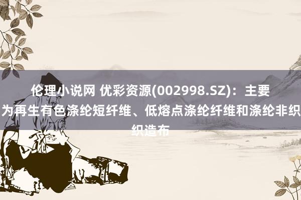 伦理小说网 优彩资源(002998.SZ)：主要居品为再生有色涤纶短纤维、低熔点涤纶纤维和涤纶非织造布