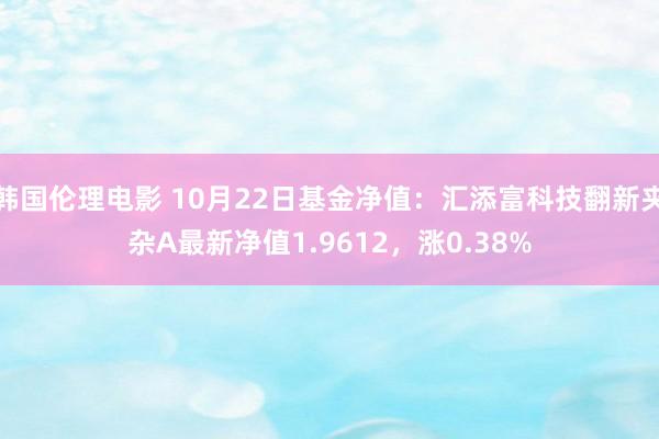 韩国伦理电影 10月22日基金净值：汇添富科技翻新夹杂A最新净值1.9612，涨0.38%