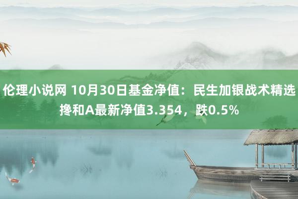 伦理小说网 10月30日基金净值：民生加银战术精选搀和A最新净值3.354，跌0.5%