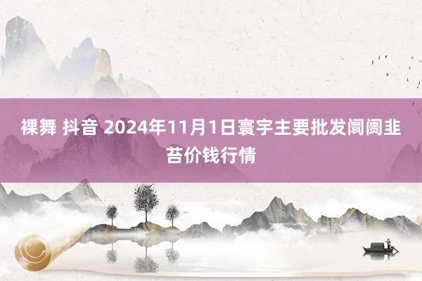 裸舞 抖音 2024年11月1日寰宇主要批发阛阓韭苔价钱行情