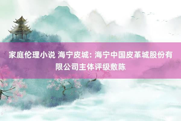 家庭伦理小说 海宁皮城: 海宁中国皮革城股份有限公司主体评级敷陈