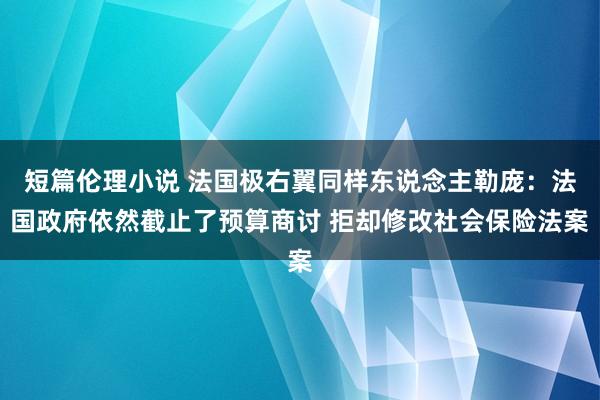 短篇伦理小说 法国极右翼同样东说念主勒庞：法国政府依然截止了预算商讨 拒却修改社会保险法案