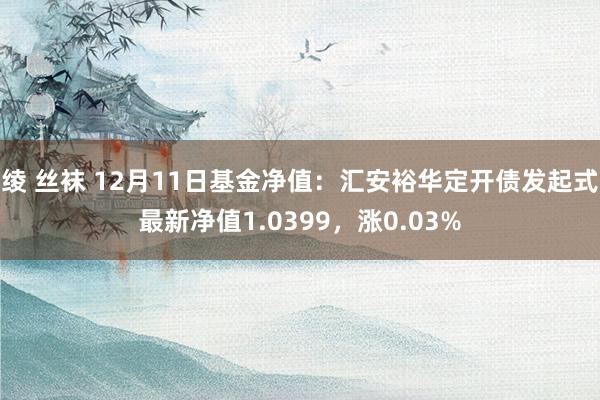 绫 丝袜 12月11日基金净值：汇安裕华定开债发起式最新净值1.0399，涨0.03%