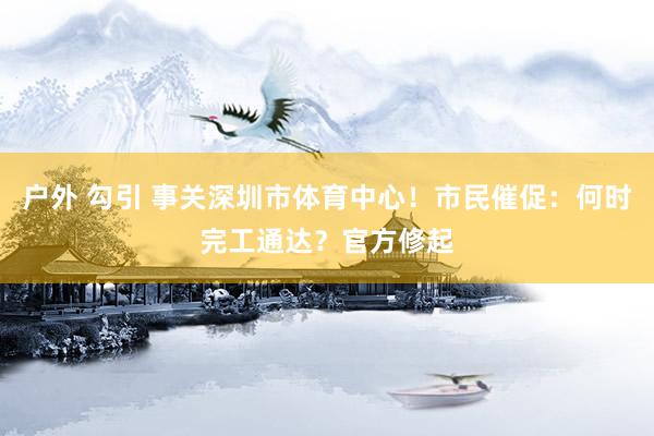 户外 勾引 事关深圳市体育中心！市民催促：何时完工通达？官方修起