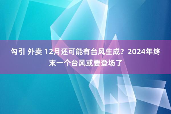 勾引 外卖 12月还可能有台风生成？2024年终末一个台风或要登场了