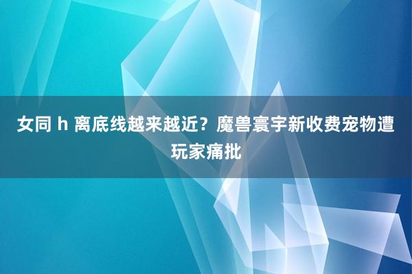 女同 h 离底线越来越近？魔兽寰宇新收费宠物遭玩家痛批