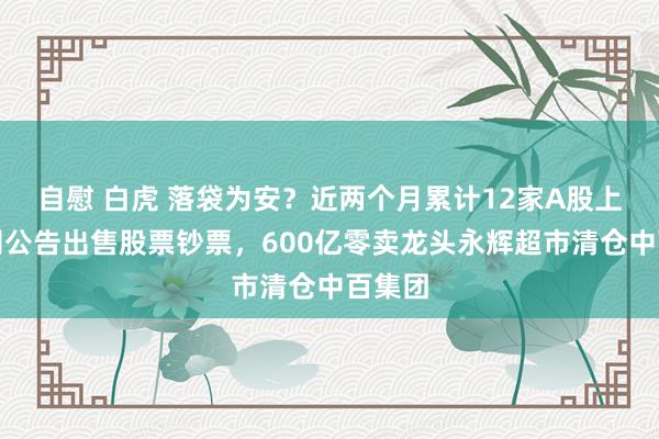 自慰 白虎 落袋为安？近两个月累计12家A股上市公司公告出售股票钞票，600亿零卖龙头永辉超市清仓中百集团