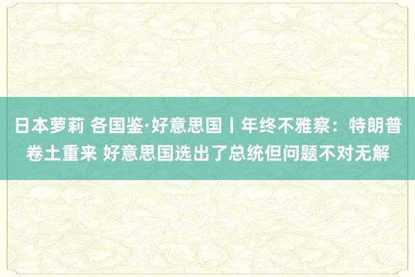 日本萝莉 各国鉴·好意思国丨年终不雅察：特朗普卷土重来 好意思国选出了总统但问题不对无解