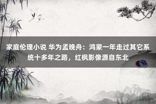 家庭伦理小说 华为孟晚舟：鸿蒙一年走过其它系统十多年之路，红枫影像源自东北