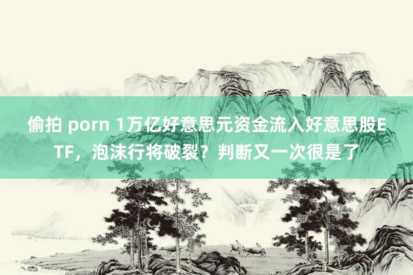 偷拍 porn 1万亿好意思元资金流入好意思股ETF，泡沫行将破裂？判断又一次很是了