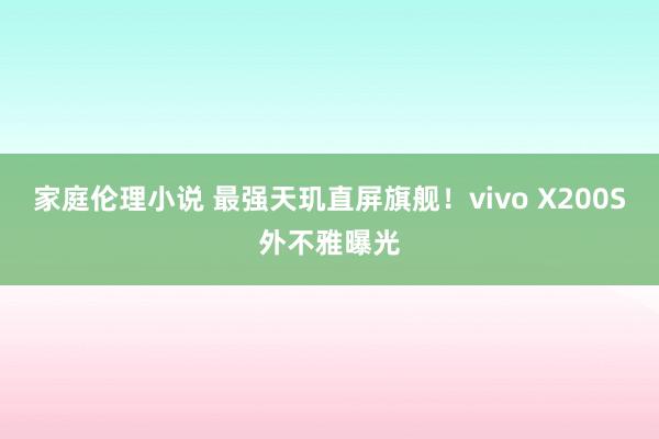 家庭伦理小说 最强天玑直屏旗舰！vivo X200S外不雅曝光