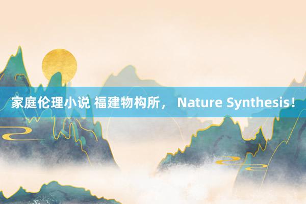 家庭伦理小说 福建物构所， Nature Synthesis！