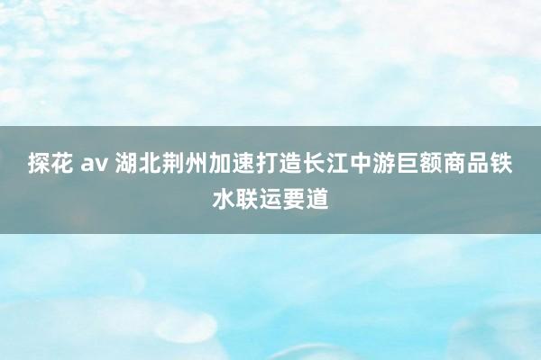 探花 av 湖北荆州加速打造长江中游巨额商品铁水联运要道