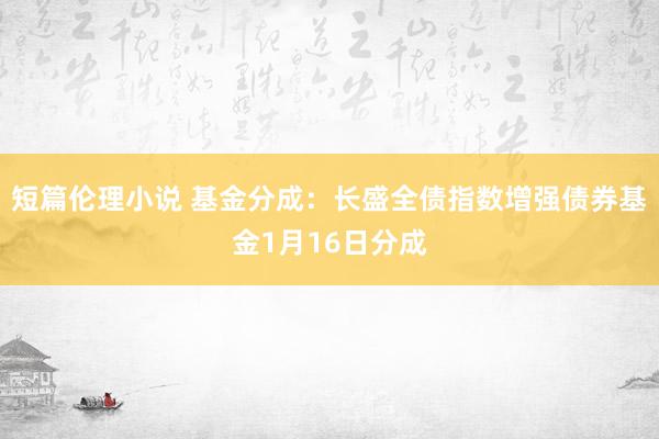 短篇伦理小说 基金分成：长盛全债指数增强债券基金1月16日分成