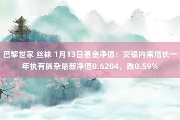 巴黎世家 丝袜 1月13日基金净值：交银内需增长一年执有羼杂最新净值0.6204，跌0.59%